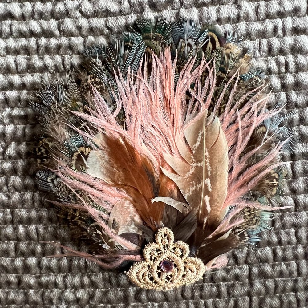 Bridal Hair Clip with Feathers